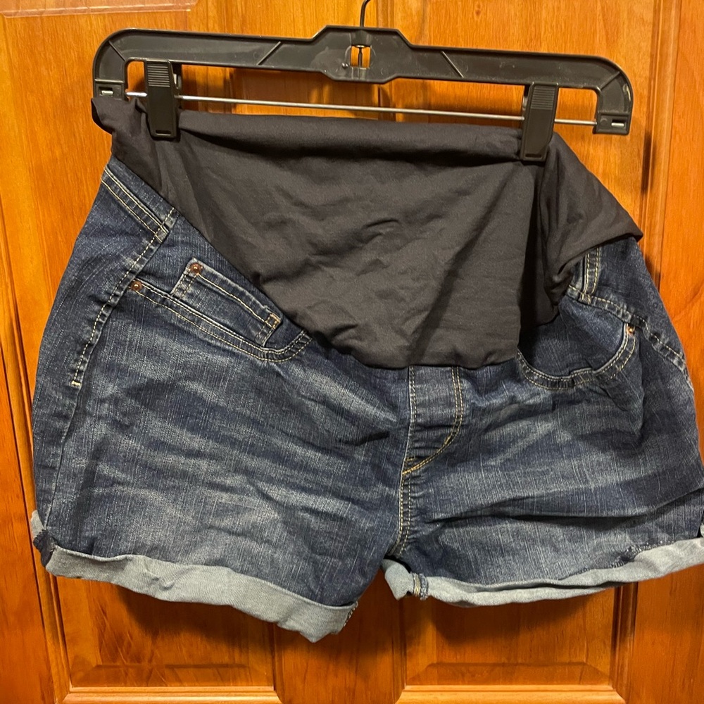 Signature by Levi Strauss Dark Blue Maternity Jean Shorts size L
